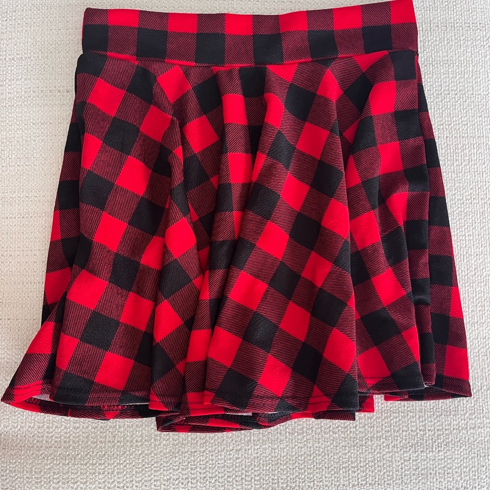 Plaid Red and Black Women's Skirt